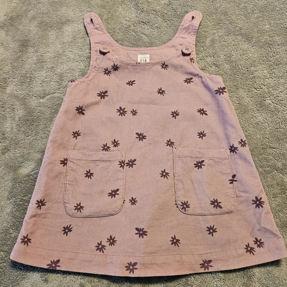 NWOT Baby Gap Floral Corduroy Dress Sz 12-18 Months